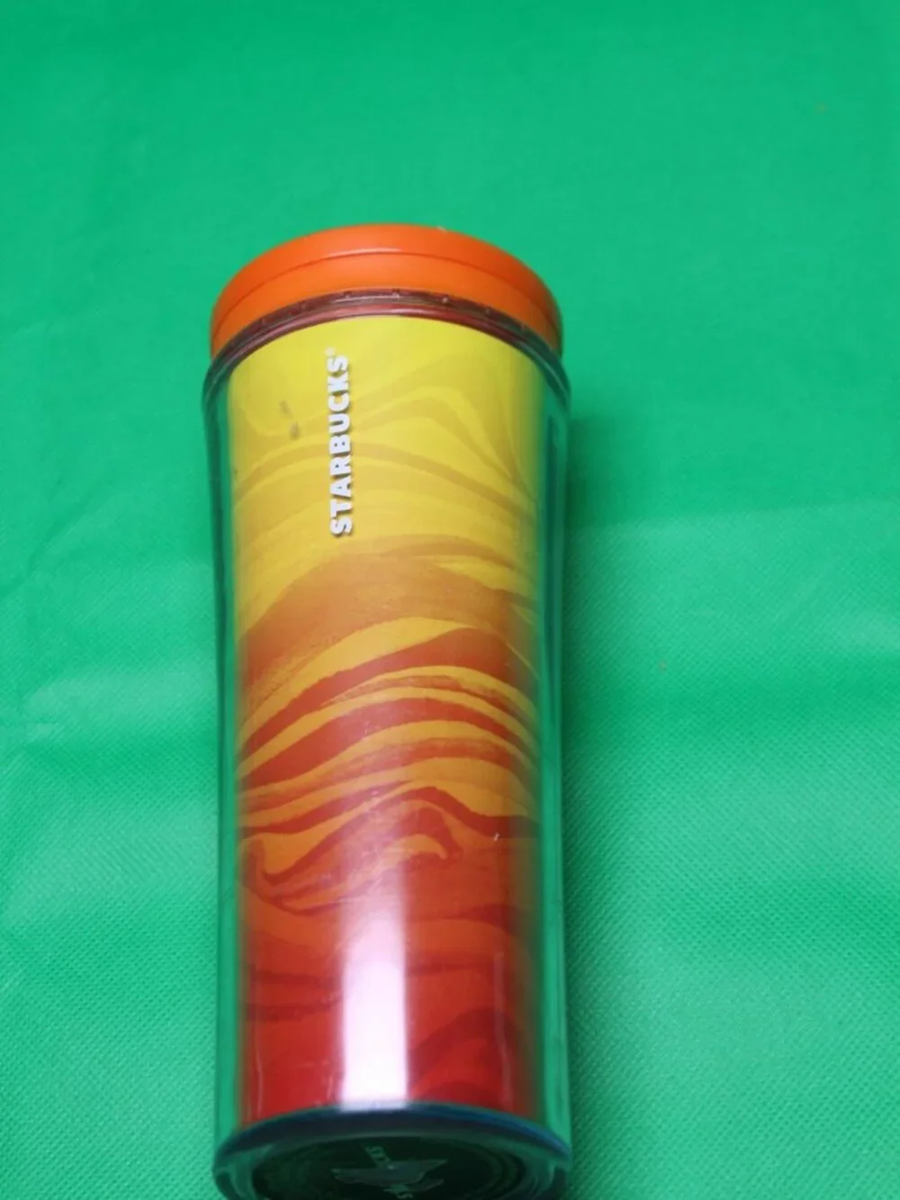 Starbucks Coffee Hawaii Orange Red Lava Sunset 2011 Travel Tumbler Mug 12 oz Cup